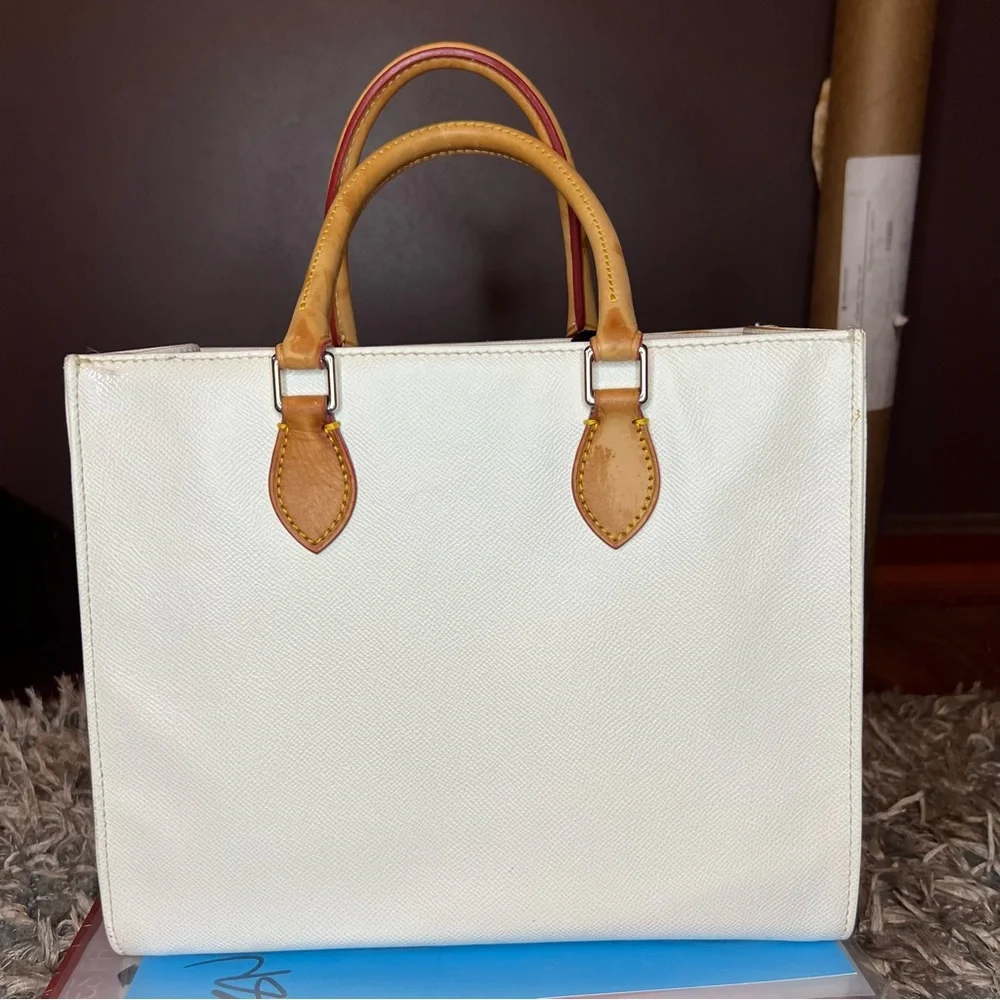 Dooney & Bourke White and Tan Satchel - Picture 2 of 16